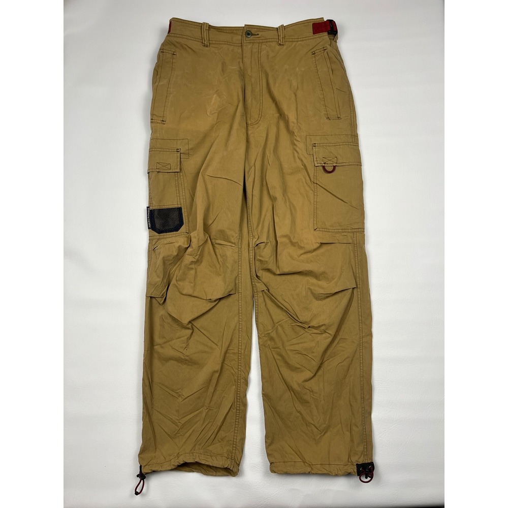 Abercrombie & Fitch T-2083 Cargo Pants Mens L Tan Khaki Distressed Paratrooper